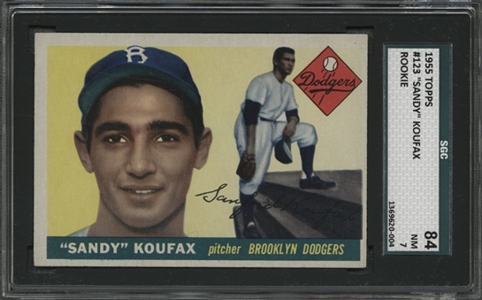 1955 Topps #123 Sandy Koufax Rookie Card - SGC 84 NM 7